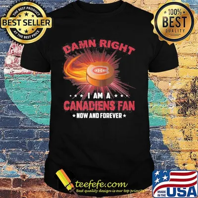 Damn right i am a montreal canadiens fan now and forever stars shirt