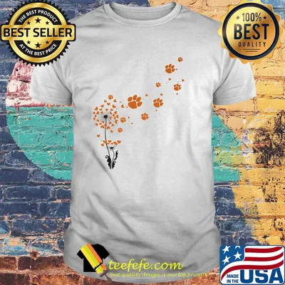 Dandelion flower clemson tigers football hearts shirt