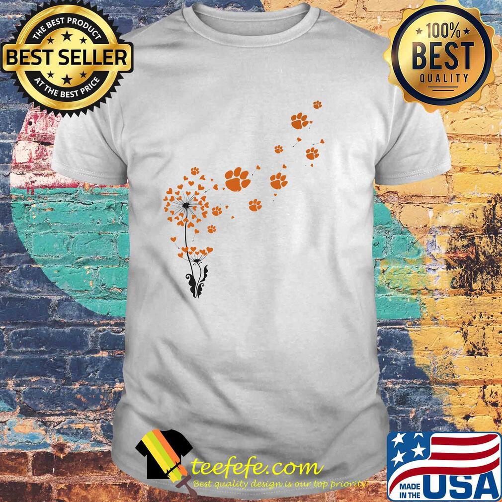 Dandelion flower clemson tigers football hearts shirt