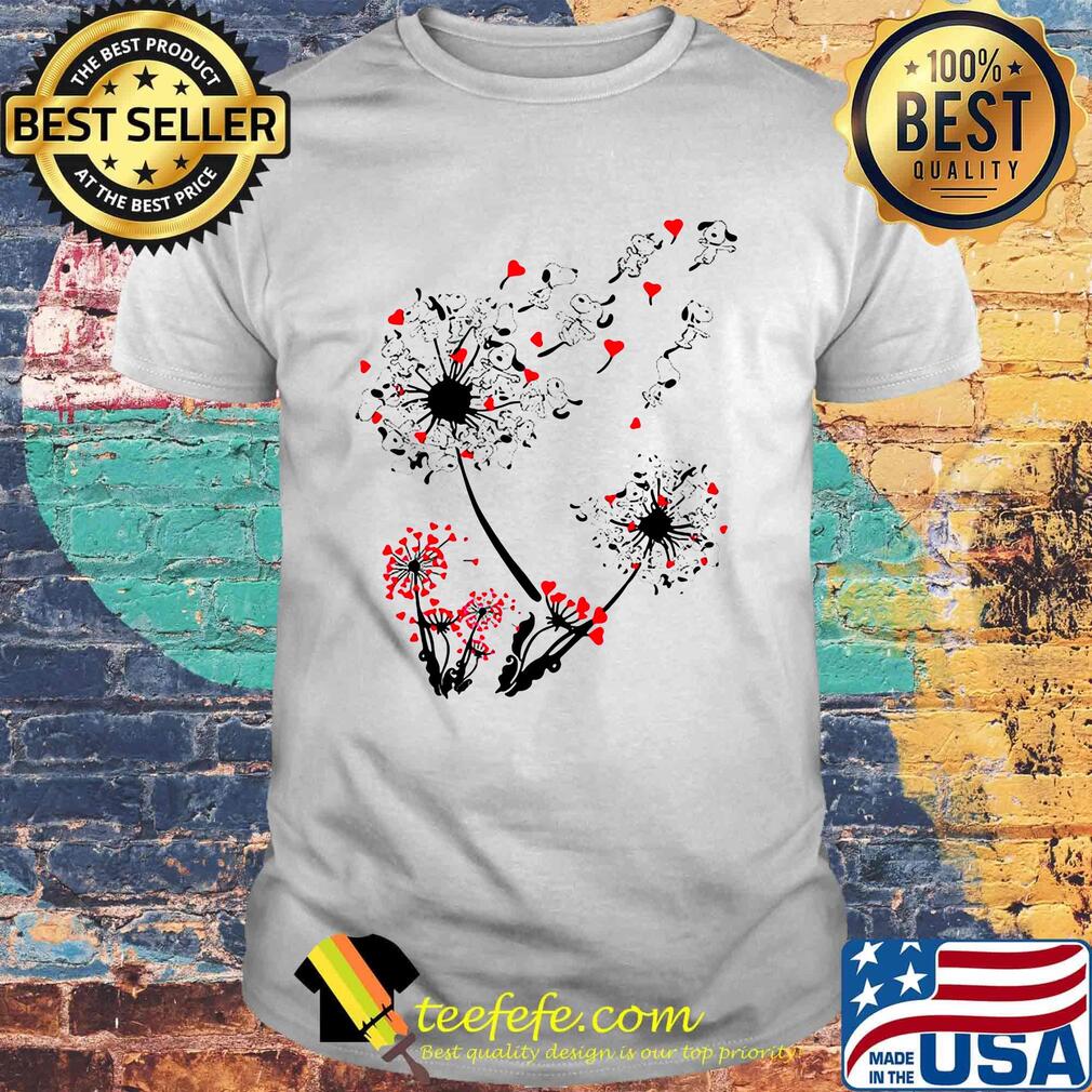 Dandelion flower snoopy hearts shirt