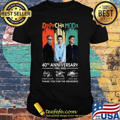 Depeche mode 40th anniversary 1980 2020 thank you for the memories signatures shirt