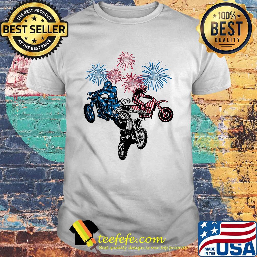 Dirt Bike Riding America 4th Of July Independence Day Flag Shirt