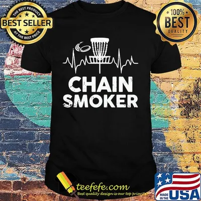 Disc golf chain smoker heartbeat shirt