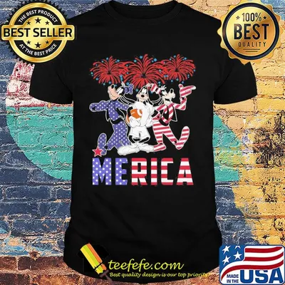 Disney goofy dog merica firework american flag independence day shirt