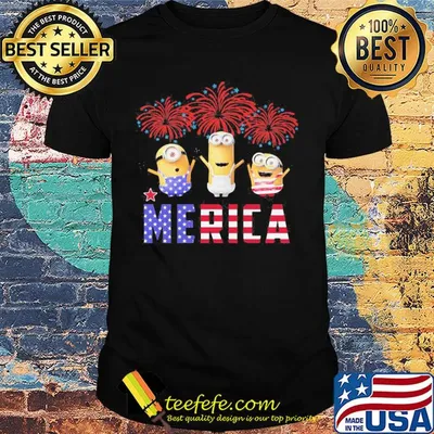Disney minions merica firework american flag independence day shirt