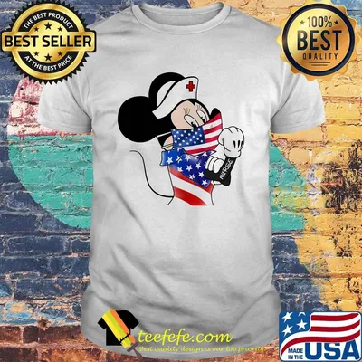 Disney minnie mouse nurse american flag independence day shirt