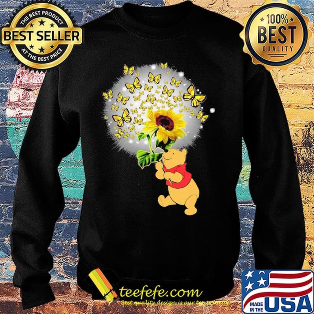 Disney pooh holding sunflower butterflies s Sweater Disney pooh holding sunflower butterflies s Sweater