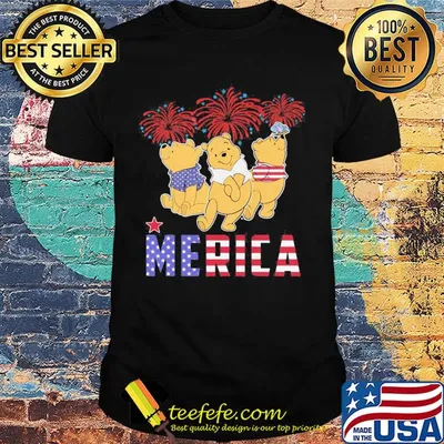 Disney pooh merica firework american flag independence day shirt