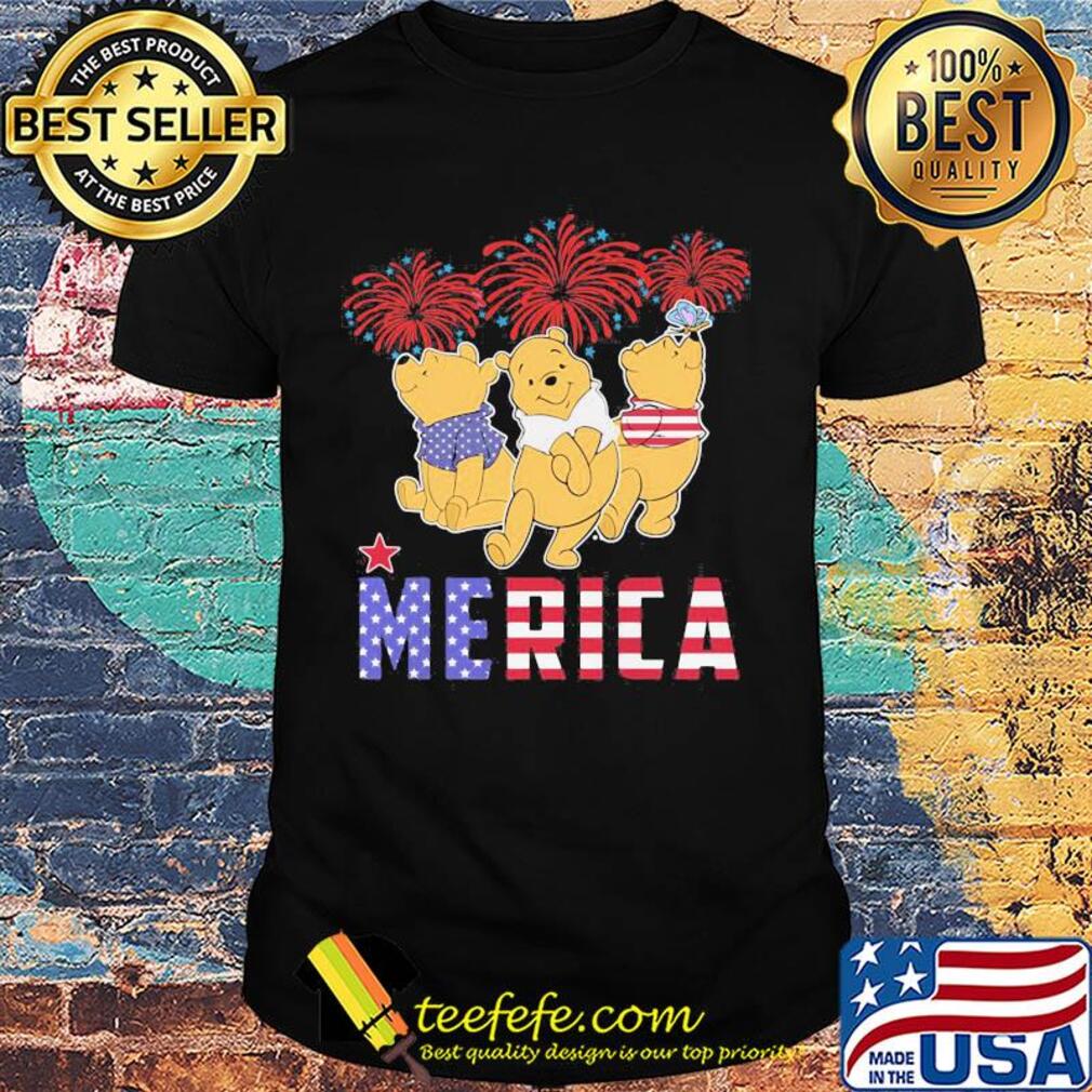 Disney pooh merica firework american flag independence day shirt