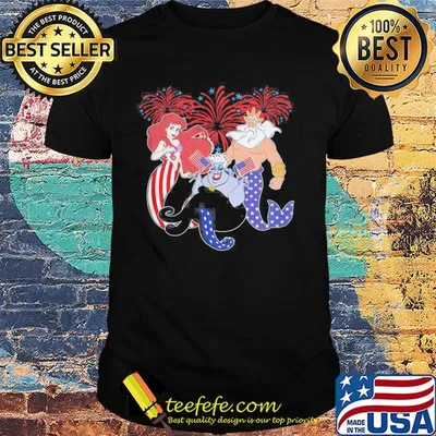 Disney the little mermaid firework american flag independence day shirt