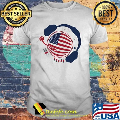 Dj headphones american flag independence day shirt