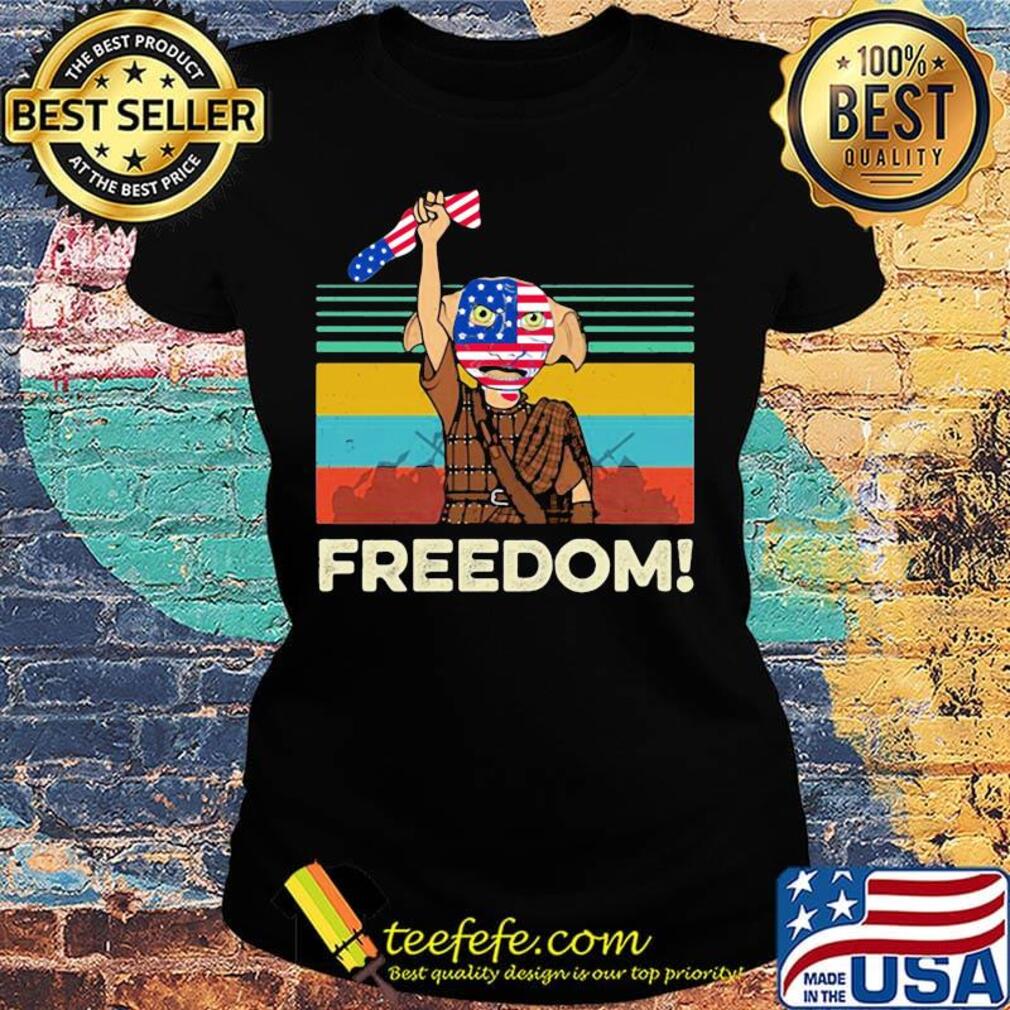 Dobby harry potter freedom american flag independence day vintage retro s Ladies tee Dobby harry potter freedom american flag independence day vintage retro s Ladies tee