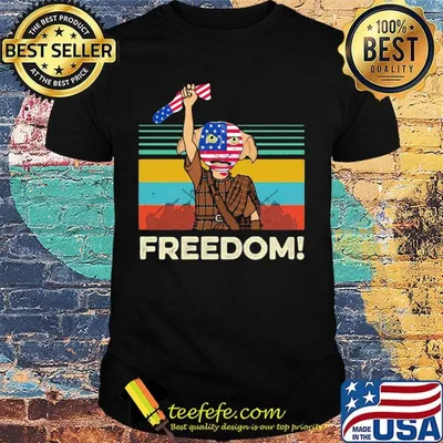 Dobby harry potter freedom american flag independence day vintage retro shirt
