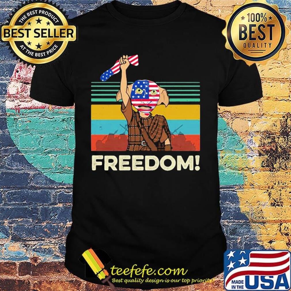 Dobby harry potter freedom american flag independence day vintage retro shirt Dobby harry potter freedom american flag independence day vintage retro shirt