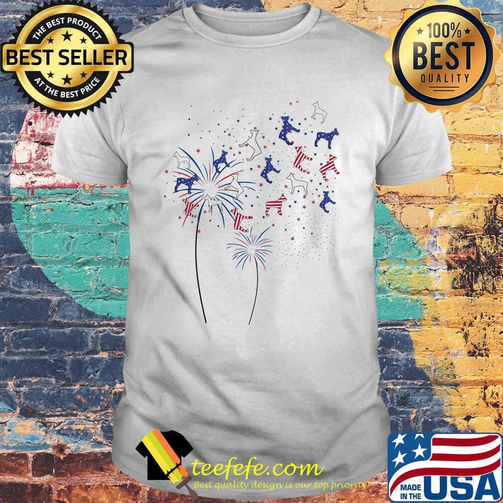 Doberman Flowers America Independence Day Shirt