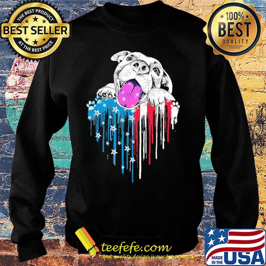 Dog paw heart American flag veteran Independence Day s Sweater Dog paw heart American flag veteran Independence Day s Sweater