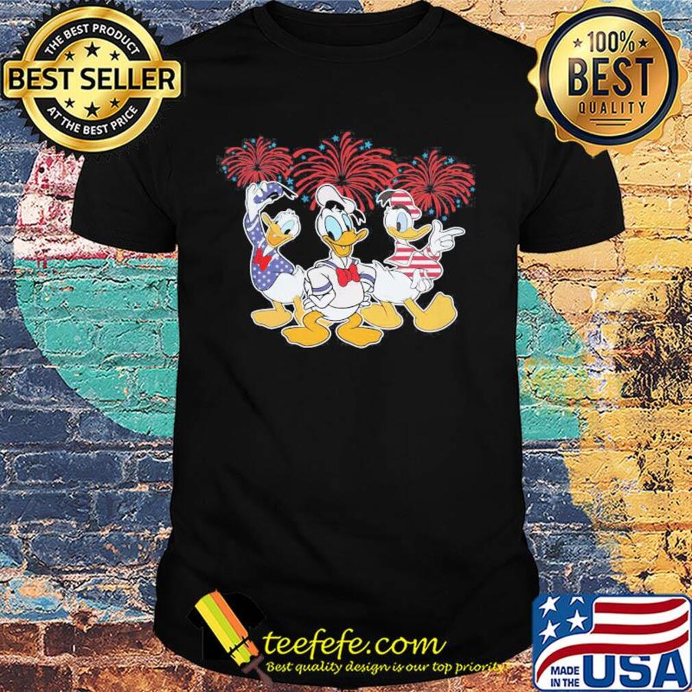 Donald duck firework american flag happy independence day shirt