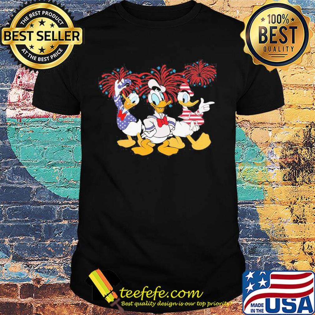 Donald duck firework american flag independence day shirt