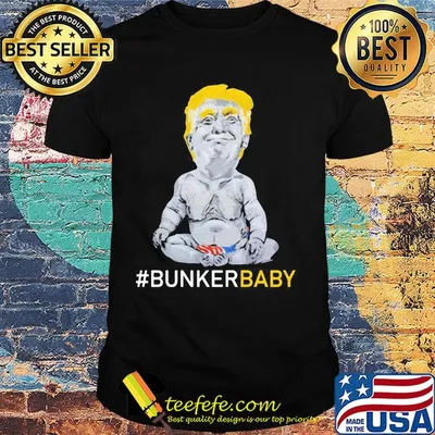 Donald trump bunker baby american flag independence day shirt