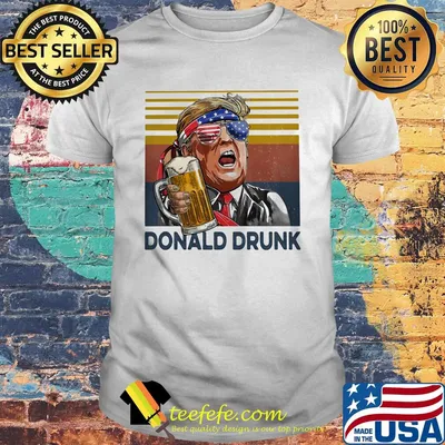Donald trump drinking beer american flag independence day vintage retro shirt