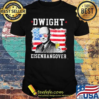 Dwight Eisenhangover drinking bee American flag shirt