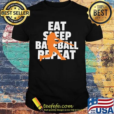 Eat sleep baseball repeat shirt