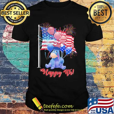 Eeyore donkey happy 4th firework american flag independence day shirt
