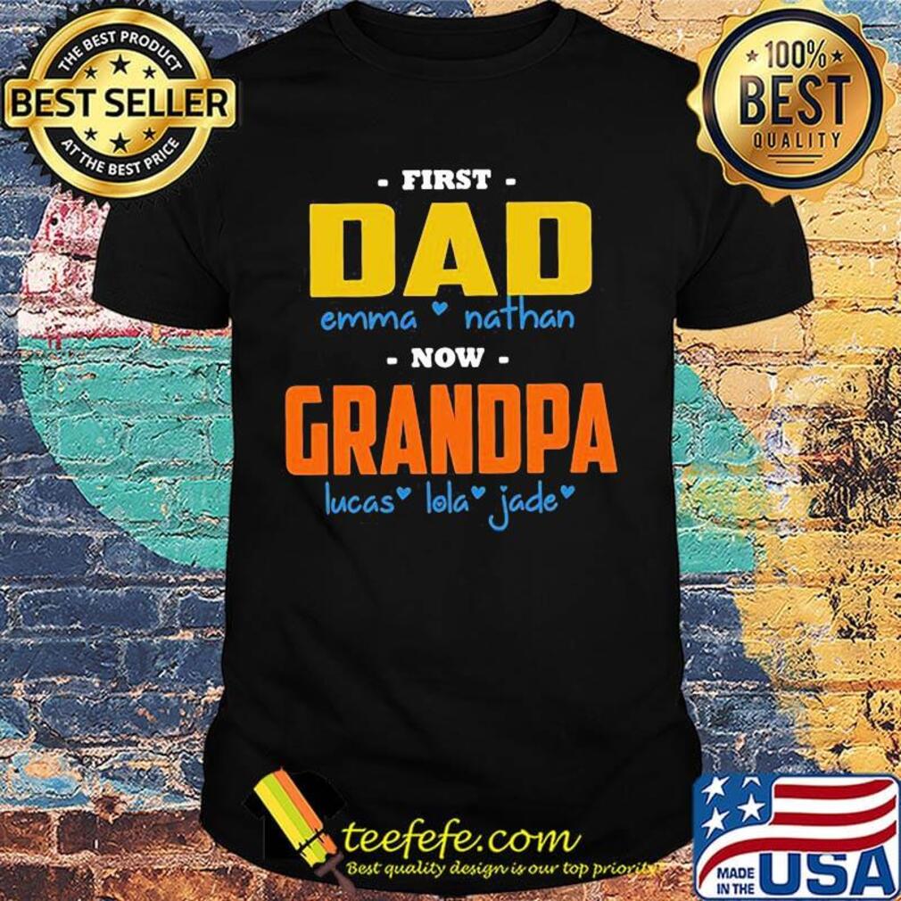 First dad emma nathan now grandpa jade shirt