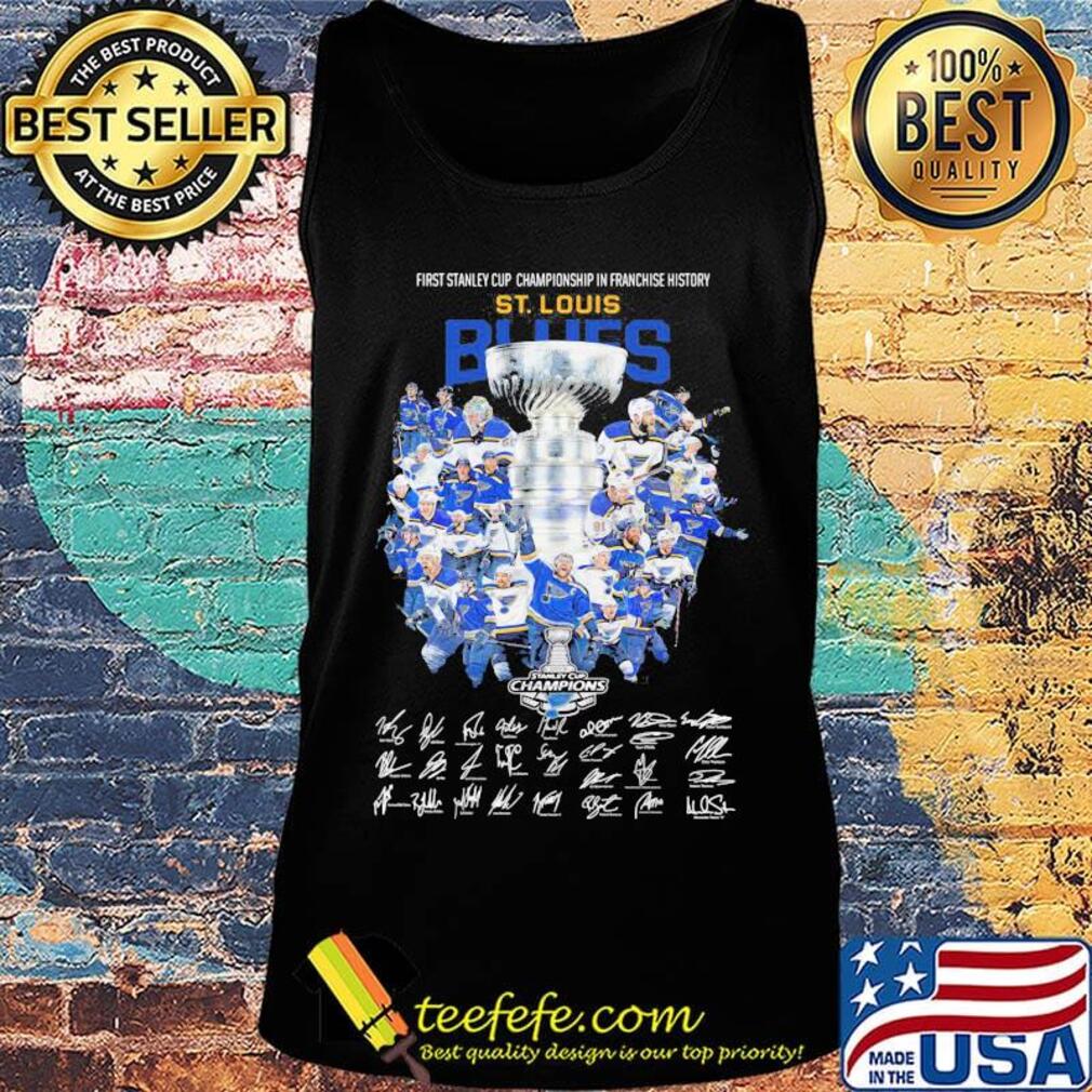 First stanley cup championship in franchise history st. Louis blues signatures s Tank top First stanley cup championship in franchise history st. Louis blues signatures s Tank top