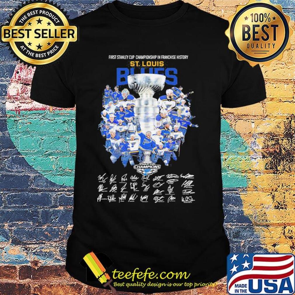 First stanley cup championship in franchise history st. Louis blues signatures shirt