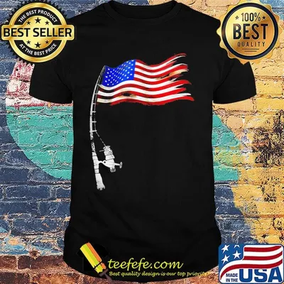 Fishing american flag happy independence day shirt