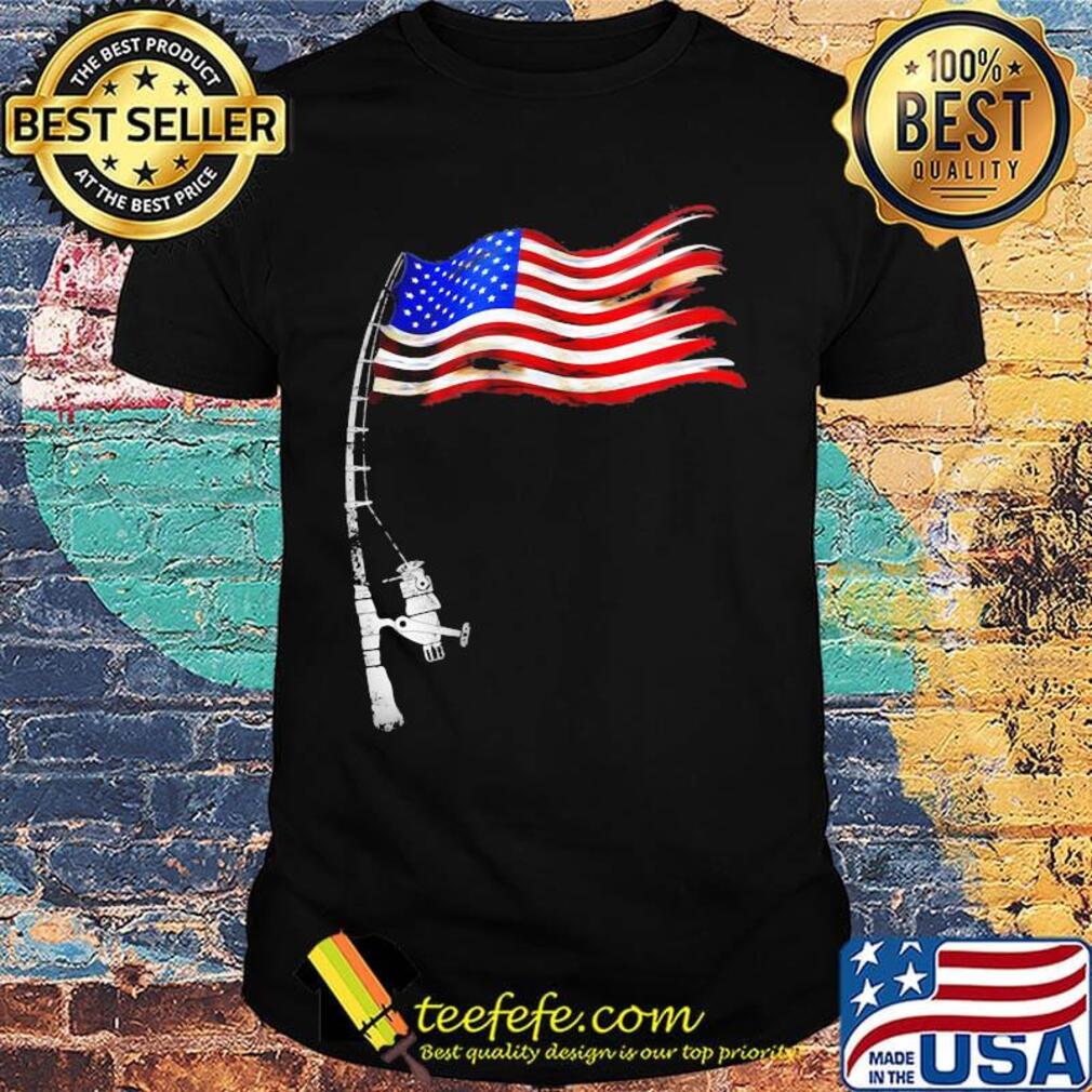 Fishing american flag happy independence day shirt