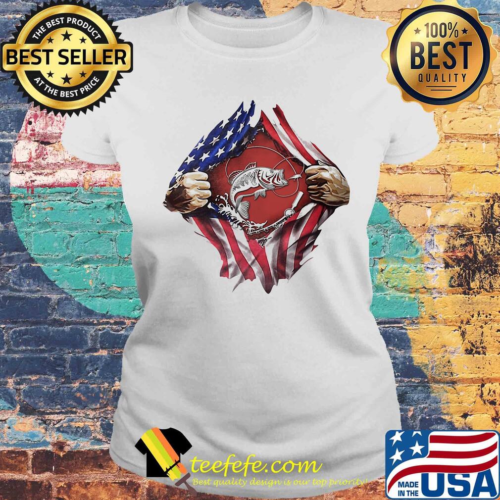 Fishing American flag veteran Independence Day hand s Laides tee Fishing American flag veteran Independence Day hand s Laides tee