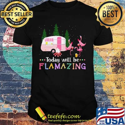 Flamingo today will be flamazing camping shirt