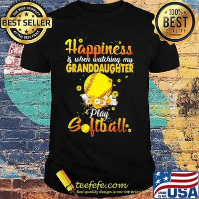 Flower happiness is when watching my granddaughter play softball shirt