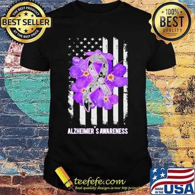 Forget me not alzheimer's awareness flowers american flag independence day shirt