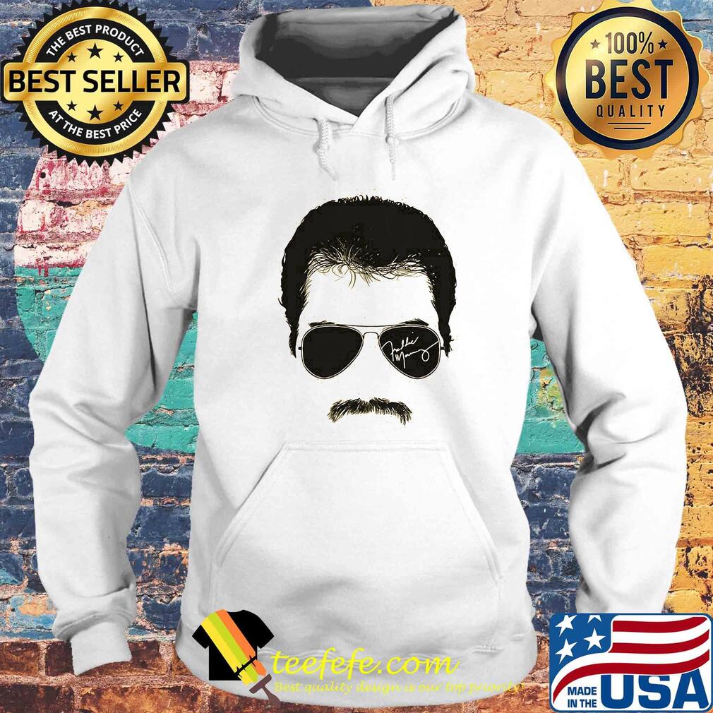 Freddie mercury face signature tee 1970s british rock band s Hoodie Freddie mercury face signature tee 1970s british rock band s Hoodie