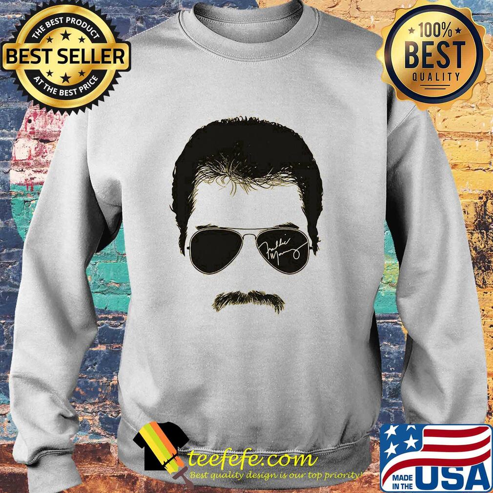 Freddie mercury face signature tee 1970s british rock band s Sweater Freddie mercury face signature tee 1970s british rock band s Sweater