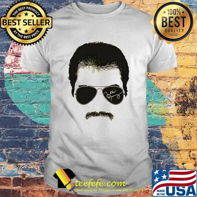 Freddie mercury face signature tee 1970s british rock band shirt