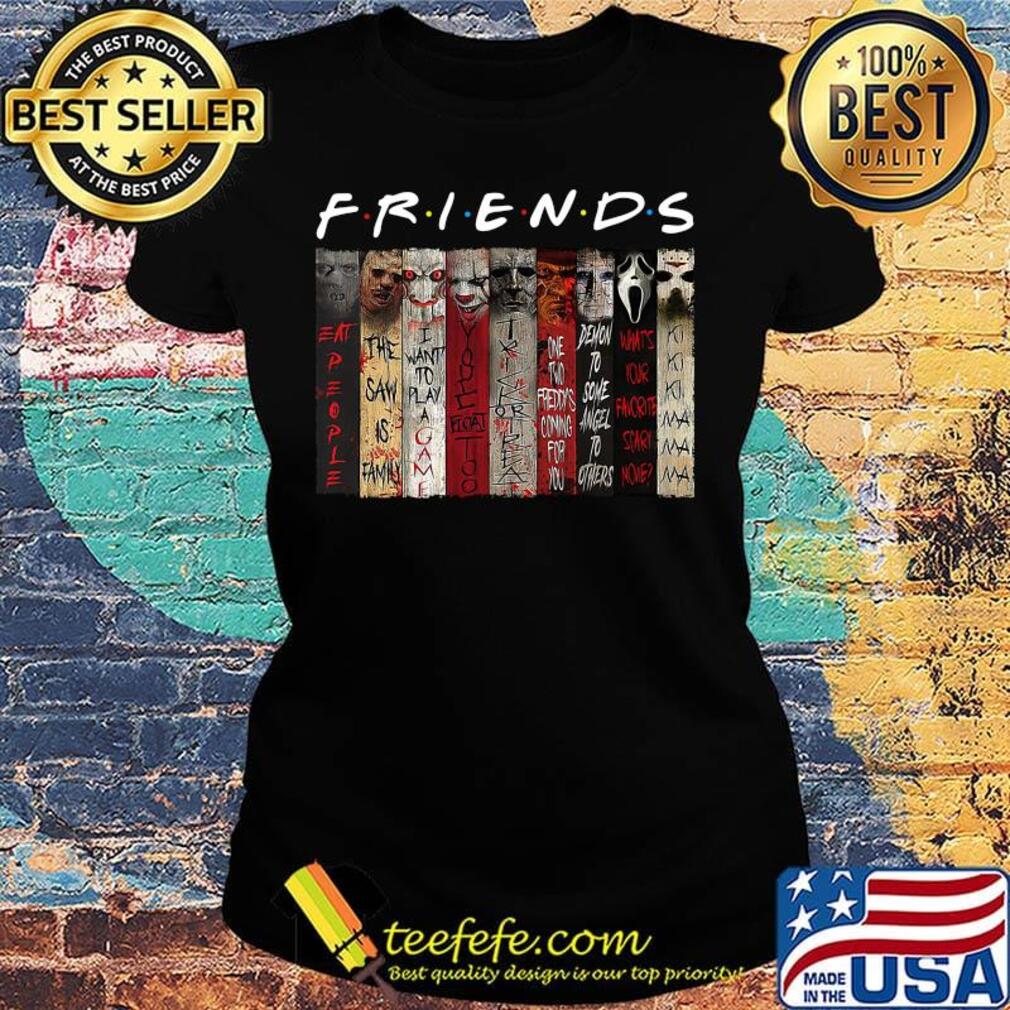Friends halloween horror characters signatures s Ladies tee Friends halloween horror characters signatures s Ladies tee