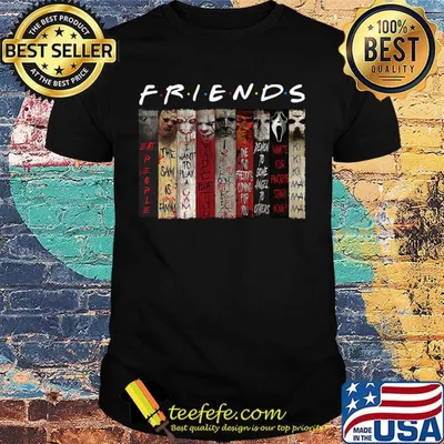 Friends halloween horror characters signatures shirt