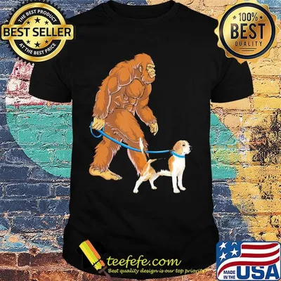 Funny Bigfoot Sasquatch Walking Beagle Shirt