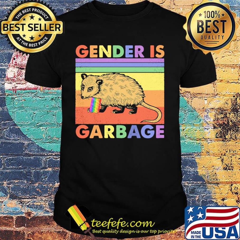 Gender is Garbage Opossum LGBT Vintage Retro Shirt