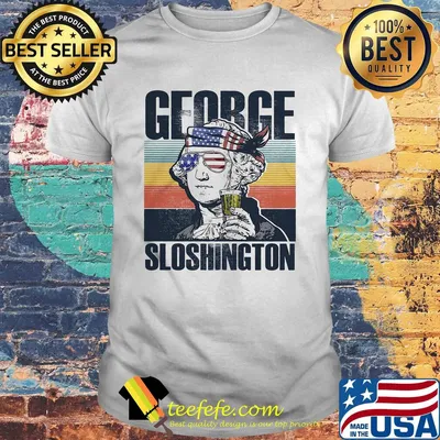 George sloshington drinking 4th of july independence day american flag vintage retro shirt