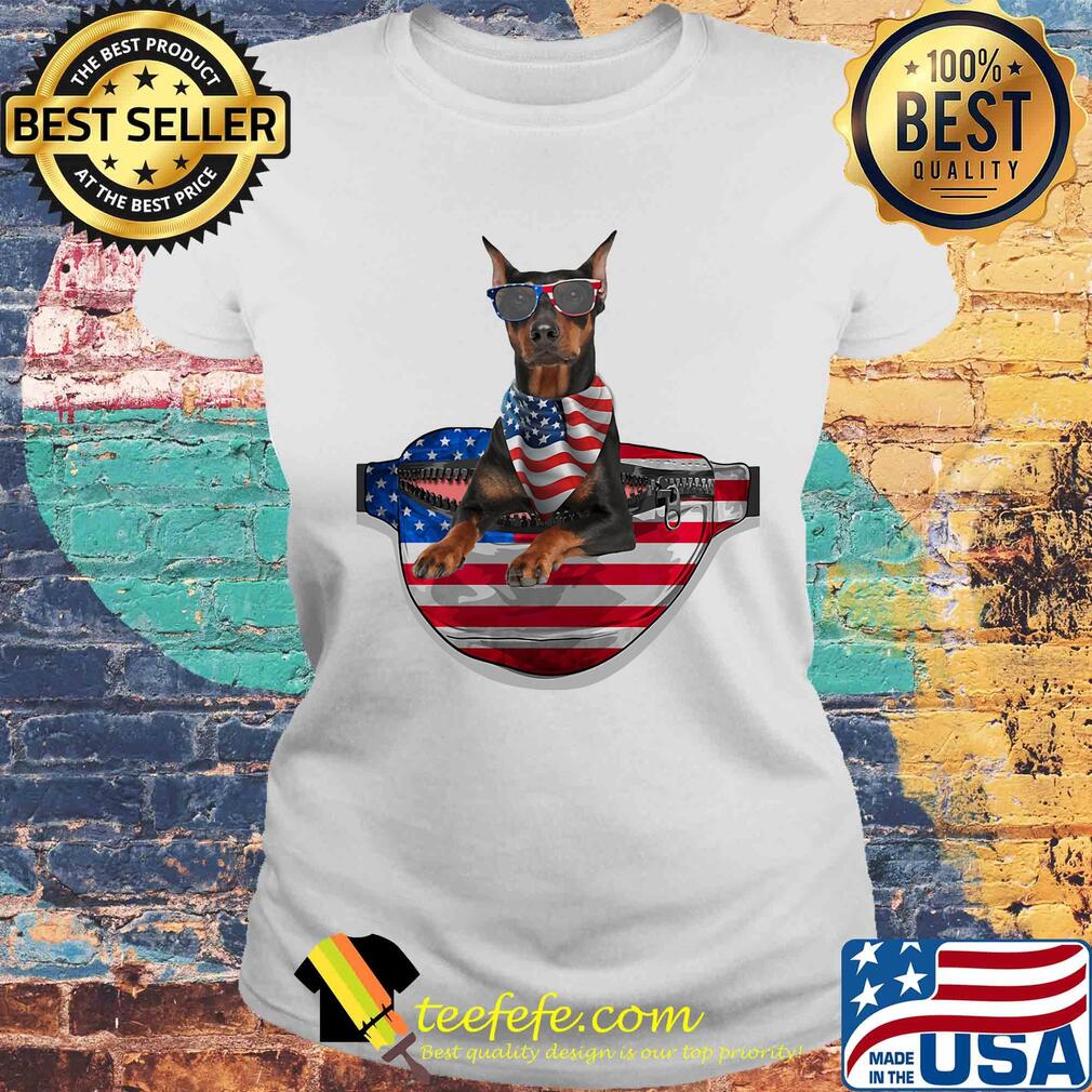 German pinscher waist pack flag american flag independence day s Laides tee German pinscher waist pack flag american flag independence day s Laides tee