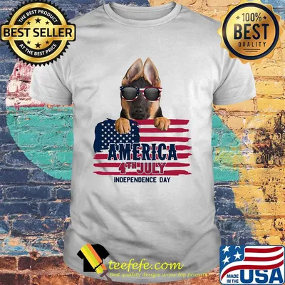 German shepherd 4th july independence day american flag shirt