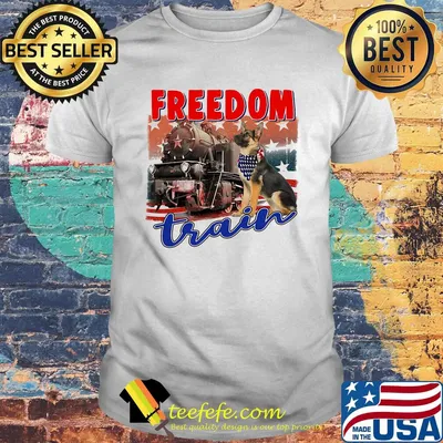 German shepherd freedom train american flag independence day shirt
