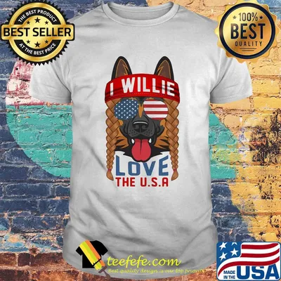 German shepherd I willie love the USA American flag veteran Independence Day shirt