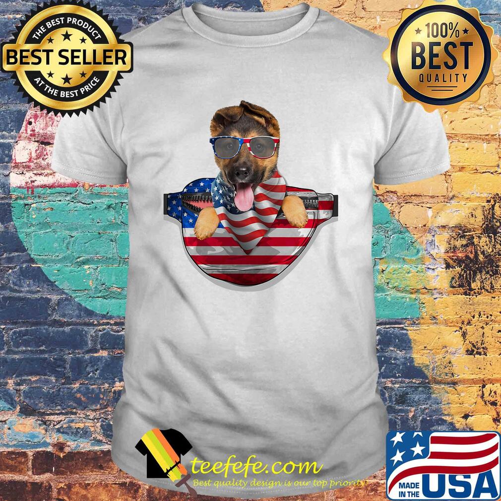 German shepherd waist pack american flag independence day shirt
