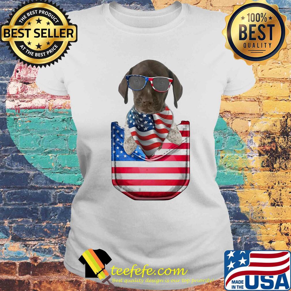 German shorthaired pointer pocket american flag independence day s Laides tee German shorthaired pointer pocket american flag independence day s Laides tee